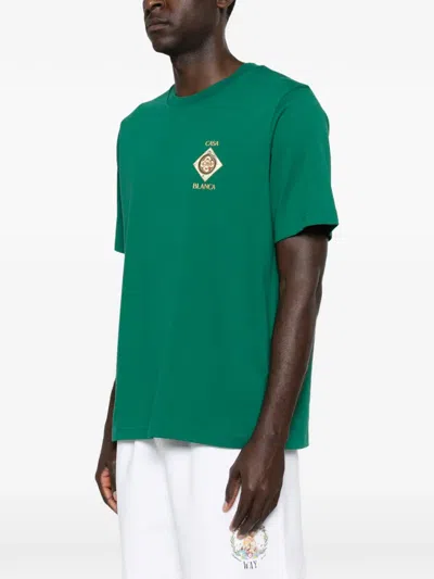 Casablanca Musique Ornate Ceiling Crewneck Short Sleeve Tshirt In Green