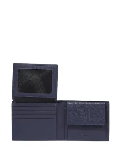 Lancel Textured Wallet In Blue