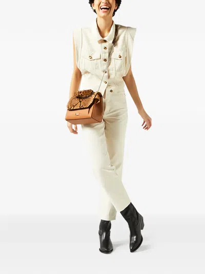 Lancel Ninon Python Flap Cross Body Bag In Brown