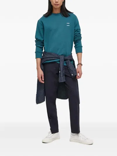 Samsoe & Samsoe Logo-detail Sweatshirt In Blue