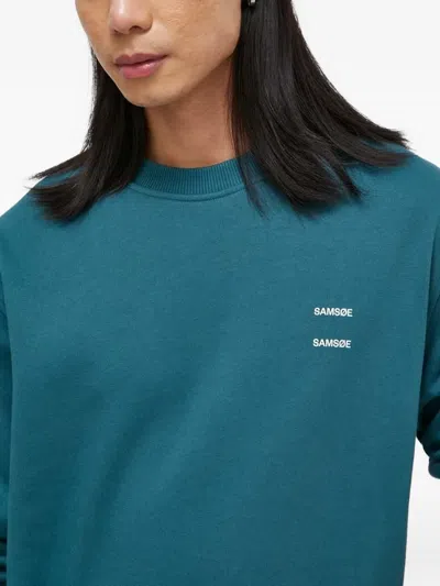 Samsoe & Samsoe Logo-detail Sweatshirt In Blue