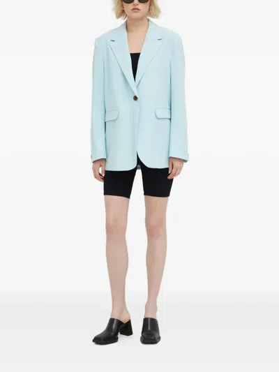 Samsoe & Samsoe Notched-lapel Buttoned Blazer In Gray