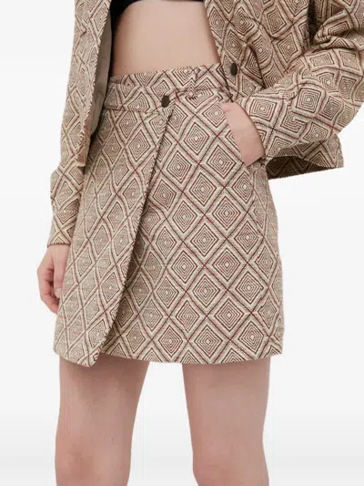 Samsoe & Samsoe Button-fastening Mini Skirt In Brown