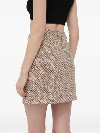 Samsoe & Samsoe Button-fastening Mini Skirt In Brown
