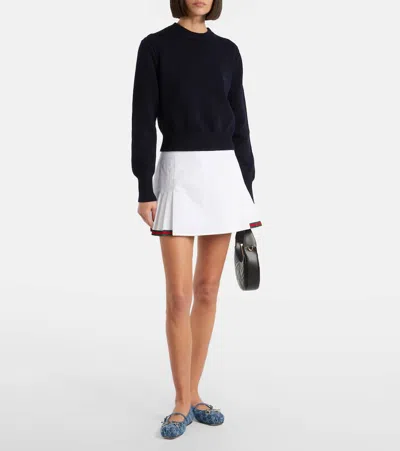 Gucci Signature Horsebit Detail Gg Monogram Ballet Flats In Blue