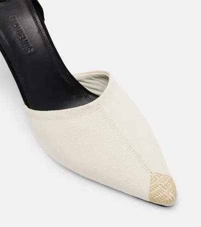 Jacquemus The High Espadrilles Colorblocked Wedge Mules In Black