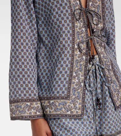 Veronica Beard Eva Printed Blouse In Multi