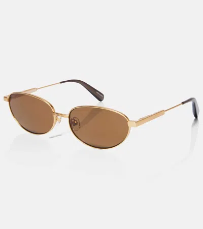 Jacquemus Logo-print Sunglasses In Gold