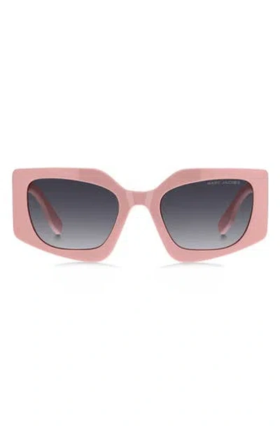 Marc Jacobs 53mm Gradient Rectangular Sunglasses In Pink