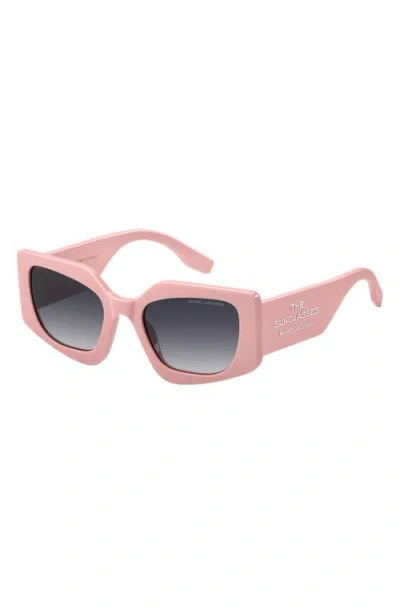 Marc Jacobs 53mm Gradient Rectangular Sunglasses In Pink