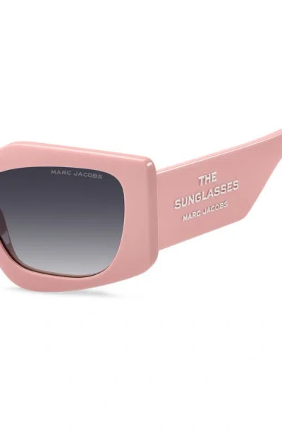 Marc Jacobs 53mm Gradient Rectangular Sunglasses In Pink