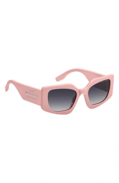 Marc Jacobs 53mm Gradient Rectangular Sunglasses In Pink
