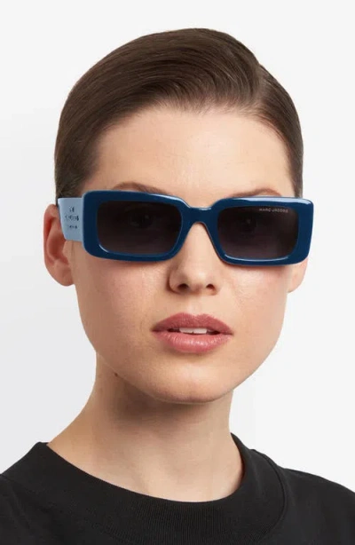 Marc Jacobs 53mm Gradient Rectangular Sunglasses In Metallic
