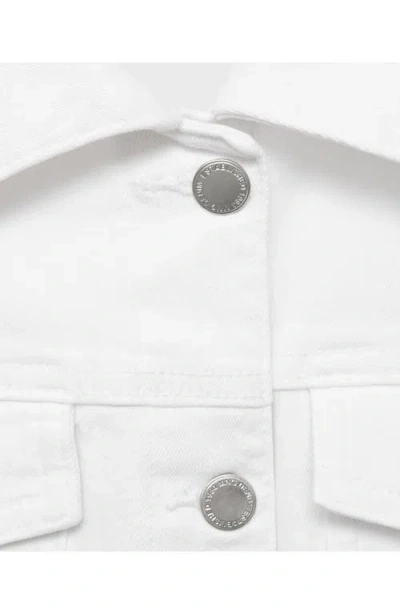 Mango Pockets Denim Jacket In White