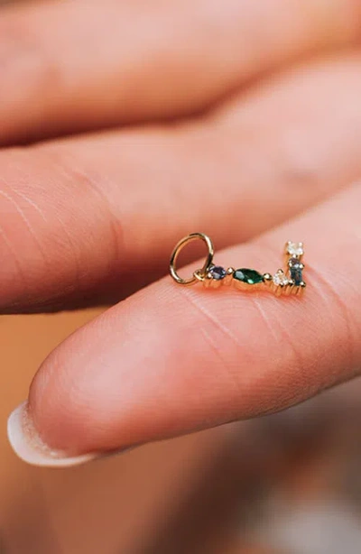 Local Eclectic Semiprecious Stone Initial Charm In Multi