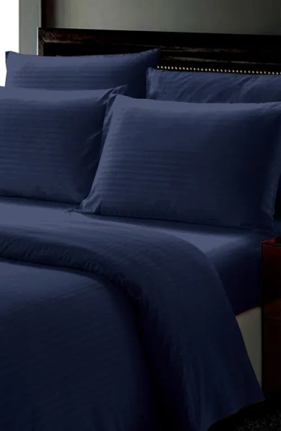 Luxury Home Dobby Stripe Sheet Set In Blue