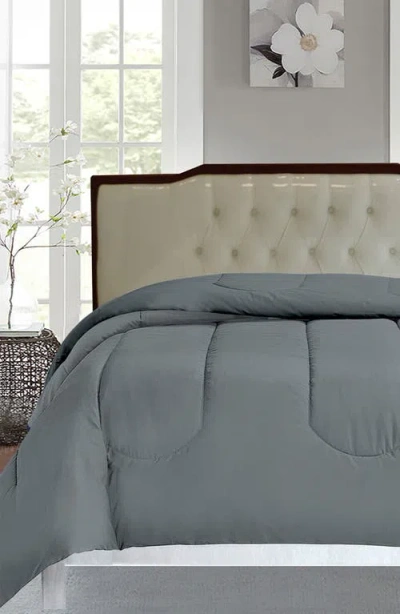 Luxury Home Microfiber Comforter Set With Pillow Shams In Gray