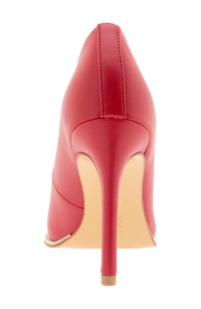 Bcbgeneration Hiarlia Chain Trim Pointed Toe Pump In Red