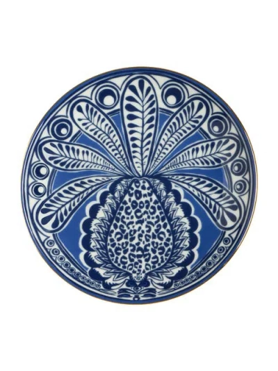 La Doublej Side Plate Big Pineapple Blue In Blue