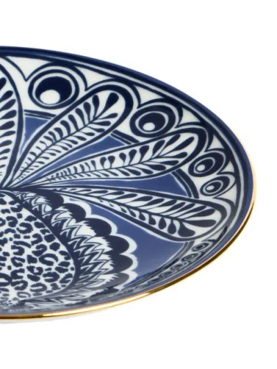 La Doublej Side Plate Big Pineapple Blue In Blue