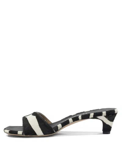Ferragamo Sandals Open Toe Textured Finish Zebra Pattern In Multi