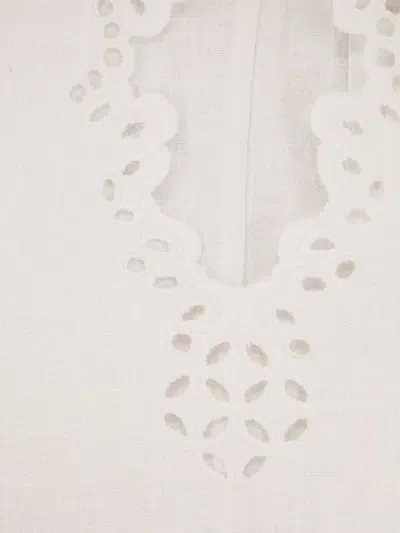 Isabel Marant Étoile Blusa Bianca A Maniche Corte Con Scollo A V E Orlo Smerlato Marant Etoile In White