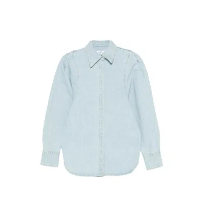 Bite Studios Puff-sleeve Denim Shirt In Blue