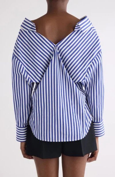 Givenchy Long Sleeve Striped Shirt Buttoned Cuffs Collar In Blue