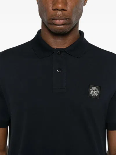 Stone Island Mens Black Brand-patch Regular-fit Stretch-cotton Polo Shirt Xl In Black