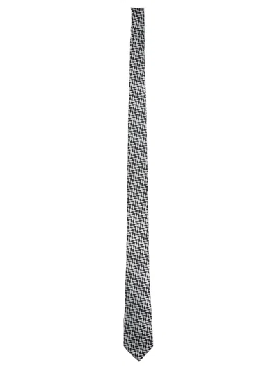 Tom Ford Slim Neckties And Bow Ties Geometric Pattern In Gray