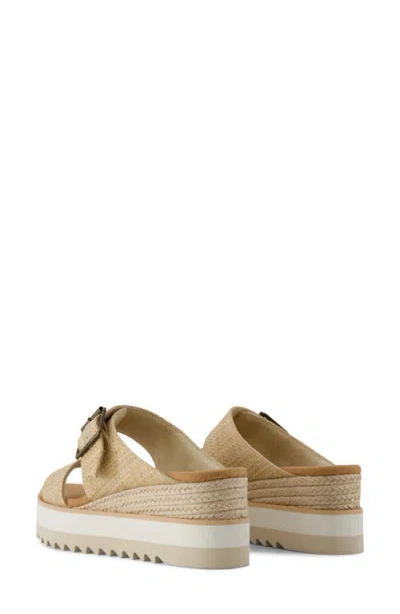 Toms Women's Diana Mule Buckle Wedge Sandal Almond Raffia In Brown