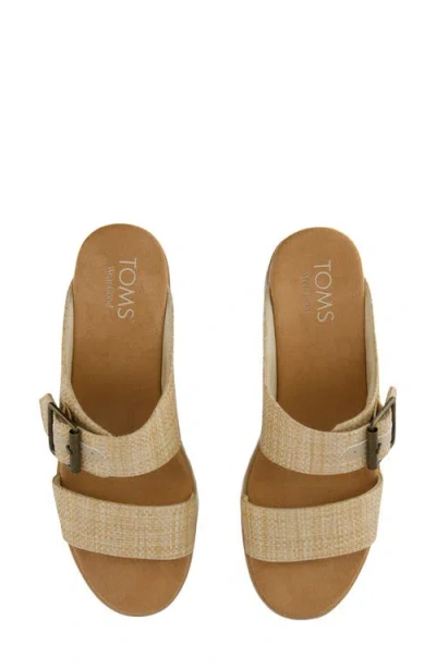 Toms Women's Diana Mule Buckle Wedge Sandal Almond Raffia In Brown