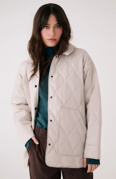 Lole The Quilted Water Repellent Nylon Shacket In Pink