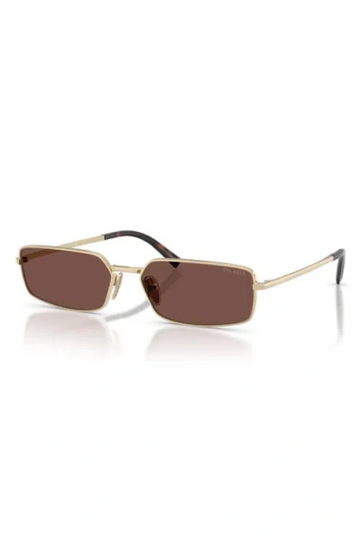 Prada 59mm Rectangular Sunglasses In Gold
