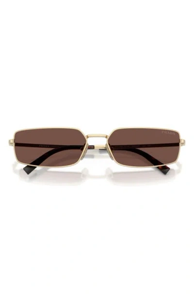 Prada 59mm Rectangular Sunglasses In Gold