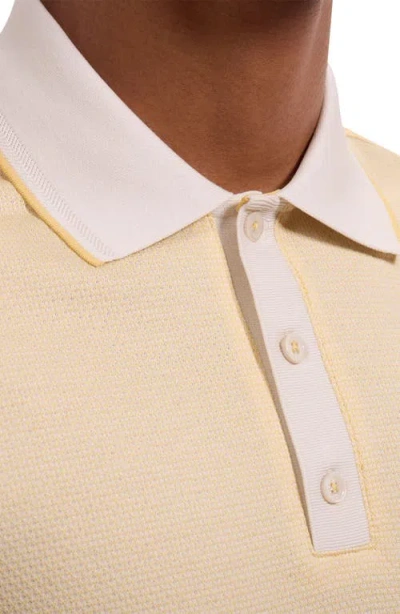 Bugatchi Three Button Cotton Polo In Yellow