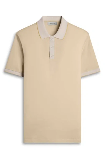 Bugatchi Three Button Cotton Polo In Yellow