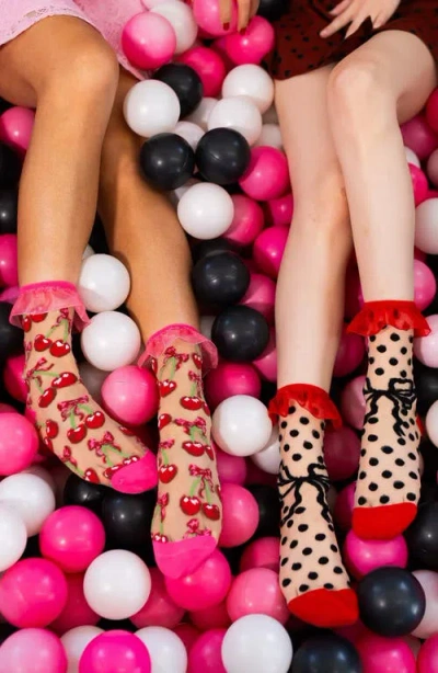 Sock Candy Classics Ruffle Sheer Crew Socks In Multi