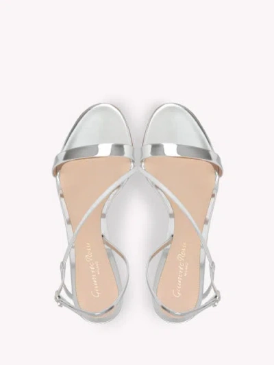 Gianvito Rossi Silver Solid Open Round Toe Heels In Multi