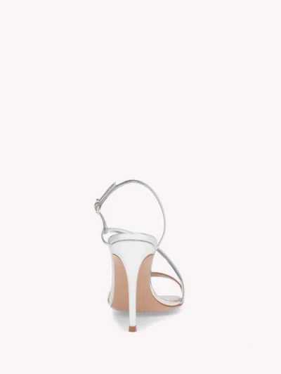 Gianvito Rossi Silver Solid Open Round Toe Heels In Multi