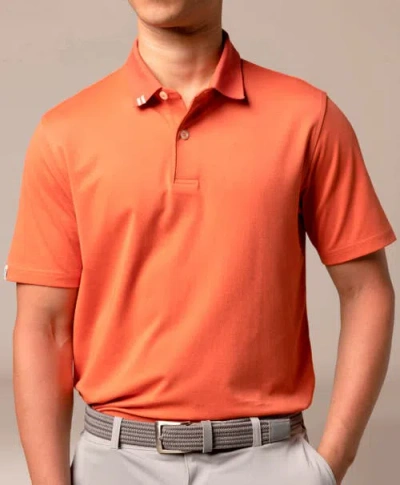 Ashworth Golf 2bar Solid Polo In Orange