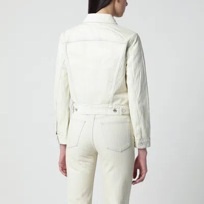 Apc Long-sleeved Single-breasted Denim Jacket In White