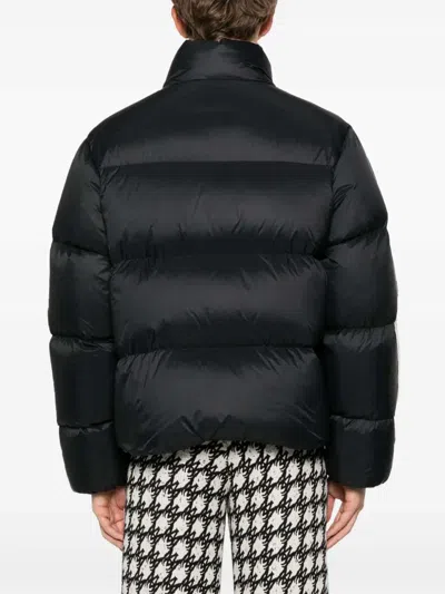 Amiri Bones Patch High Collar Puffer Jacket In Black