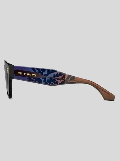Etro 55mm Gradient Rectangular Sunglasses In Blue