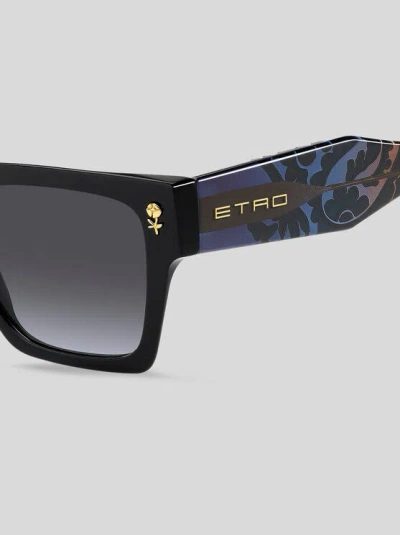Etro 55mm Gradient Rectangular Sunglasses In Blue