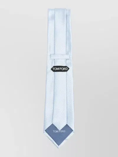 Tom Ford Check Silk Tie Regular Width Textured In Blue