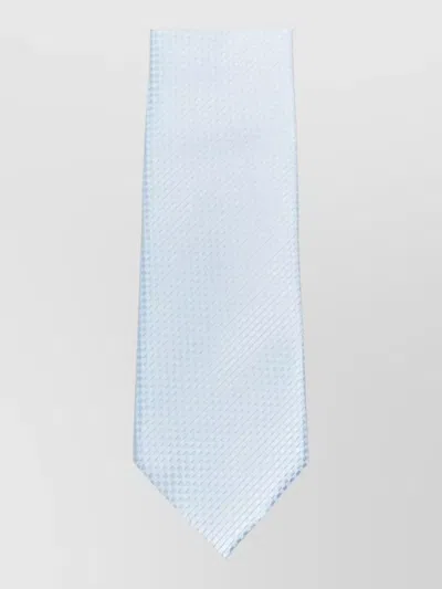 Tom Ford Check Silk Tie Regular Width Textured In Blue