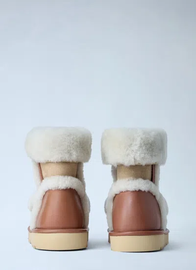 Chloé Dolcie Shearling-trimmed Suede Ankle Boots In Multi