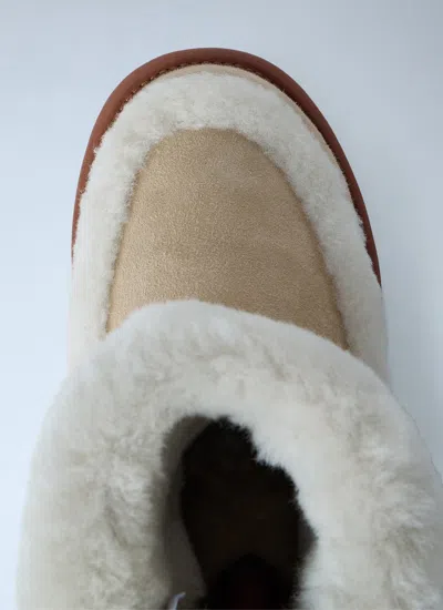 Chloé Dolcie Shearling-trimmed Suede Ankle Boots In Multi