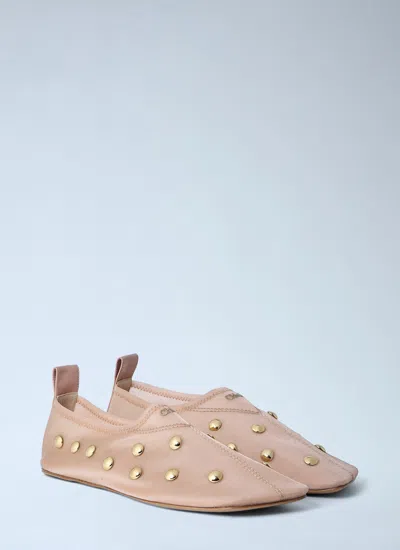 Chloé Rita Blushy Beige Ballet Flats In Transparent Mesh Women In Neutral
